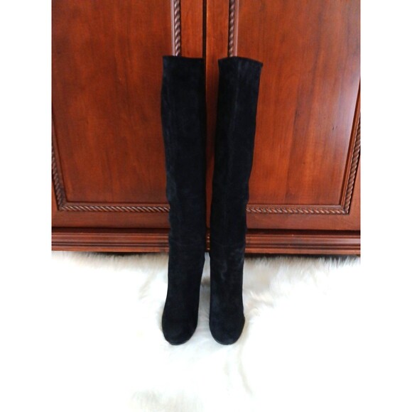 NWOT STUART WEITZMAN ELOISE Women Size 10.5M Over the Knee Jet Black Suede Boots - Picture 6 of 10